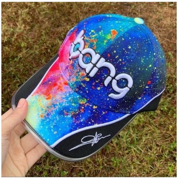 Bang Energy Drink LED Light Up Brim Snapback Cap Rave Galaxy Print Colorful Hat - Picture 2 of 6